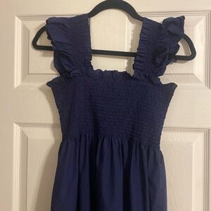 Hill House Home Ellie Nap Dress Navy Poplin Medium M